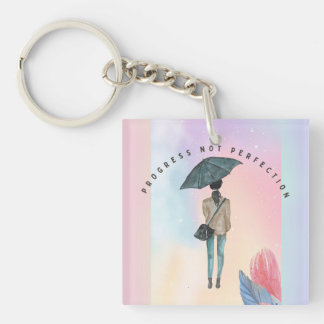 Progress Not Perfection Key Ring