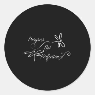 Progress Not Perfection Motivational Design Classic Round Sticker