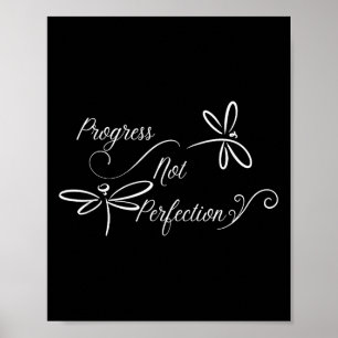 Progress Not Perfection Motivational Design Poster