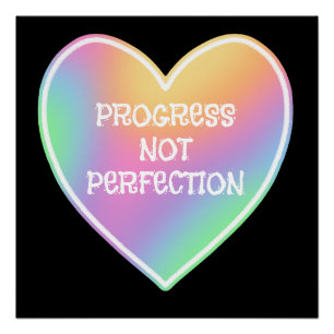 Progress Not Perfection Rainbow Poster