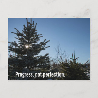 Progress, not perfection - recovery slogan postcard