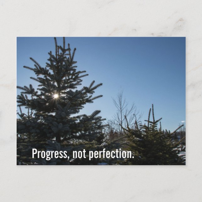 Progress, not perfection - recovery slogan postcard (Front)