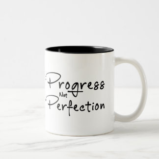 Progress Not Perfection Two-Tone Coffee Mug