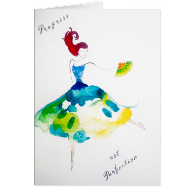 Progress not Perfection Watercolor Dancer (Front)