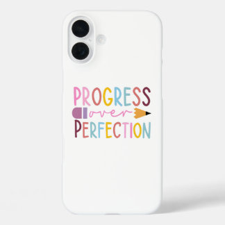 Progress Over Perfection Art iPhone 16 Plus Case