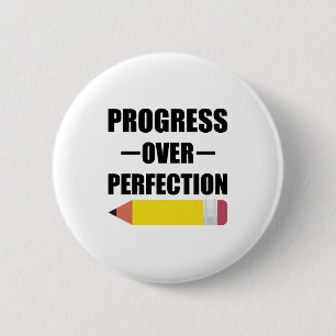 Progress Over Perfection Back To School Teacher 6 Cm Round Badge