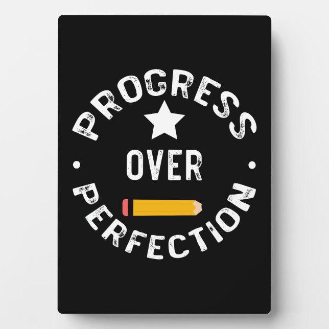 Progress Over Perfection Back To School Teacher Plaque (Front)