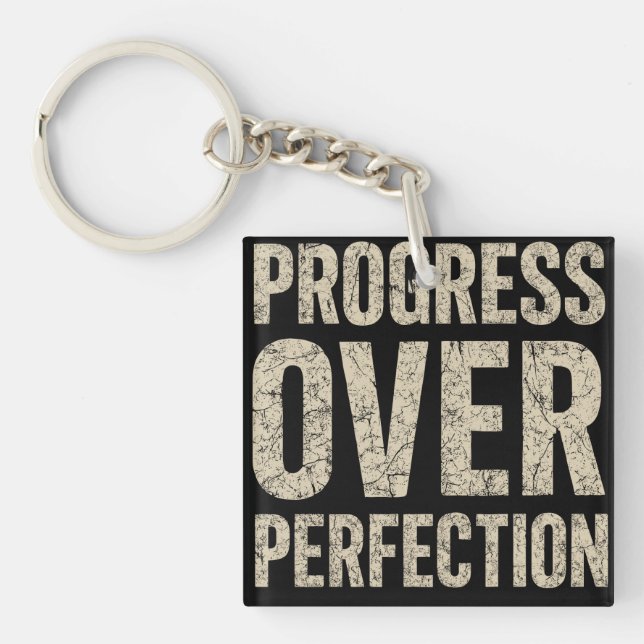 Progress Over Perfection Key Ring (Front)