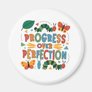 Progress Over Perfection Kndergarten Bugs Magnet
