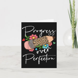 Progress Over Perfection Leopard Pencil Motivation Card
