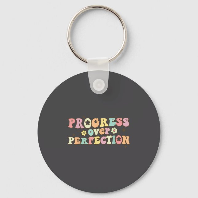 Progress Over Perfection Motivational Back To Scho Key Ring (Front)