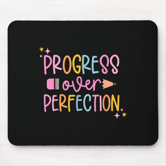 Progress Over Perfection Motivational Back To Scho Mouse Mat (Front)