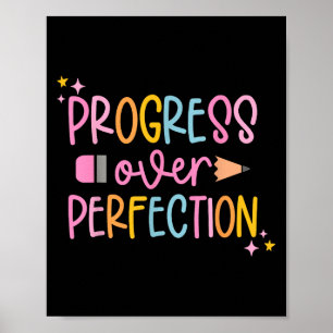 Progress Over Perfection Motivational Back To Scho Poster