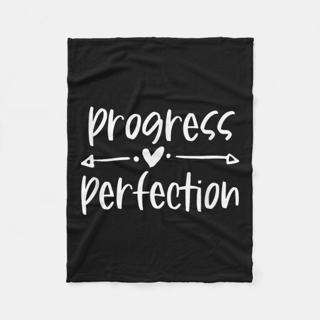Progress Over Perfection Motivational  Fleece Blanket (Front)