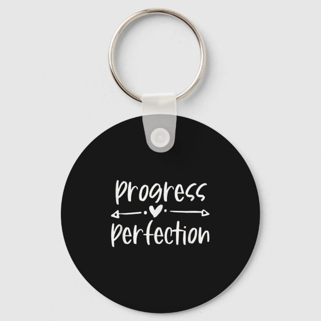 Progress Over Perfection Motivational  Key Ring (Front)