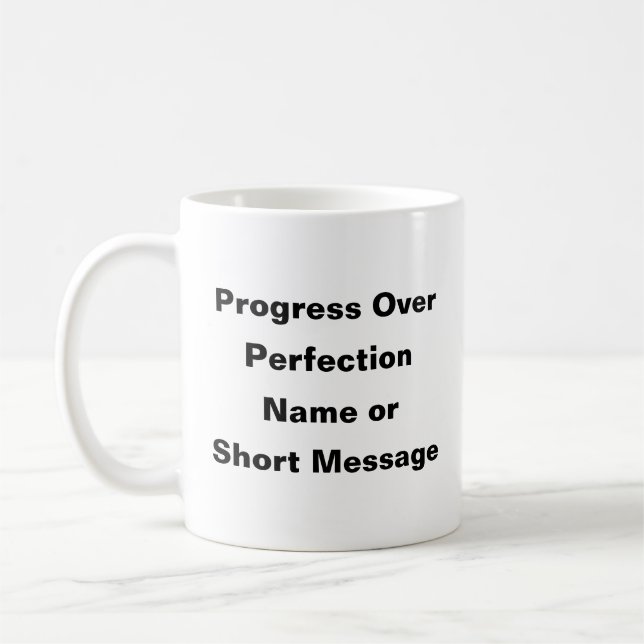 Progress Over Perfection – Motivational Mug (Left)