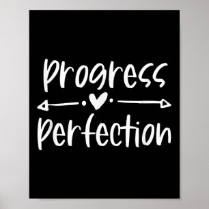 Progress Over Perfection Motivational Poster