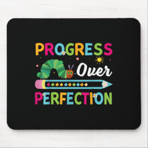Progress Over Perfection Motivational Quote Studen Mouse Mat