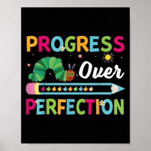 Progress Over Perfection Motivational Quote Studen Poster