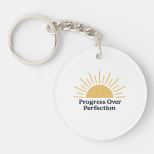 Progress Over Perfection – Motivational Sunrise De Key Ring