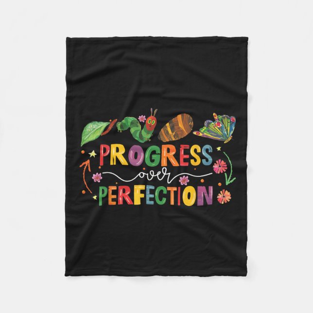 Progress Over Perfection Motivational Teacher For  Fleece Blanket (Front)