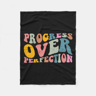 Progress Over Perfection Motivational Teacher Long Fleece Blanket