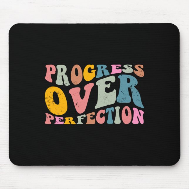 Progress Over Perfection Motivational Teacher Long Mouse Mat (Front)
