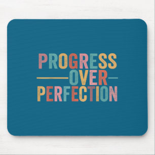 Progress Over Perfection Motivational Teacher Retr Mouse Mat