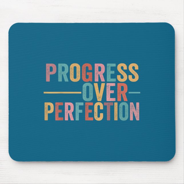 Progress Over Perfection Motivational Teacher Retr Mouse Mat (Front)