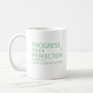 Progress Over Perfection Motivational Typography  Coffee Mug