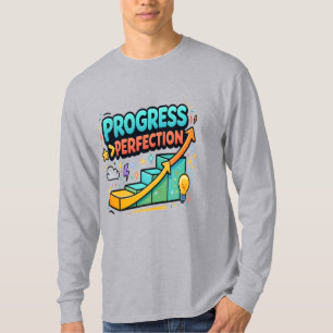 Progress Over Perfection, Motivational Typography T-Shirt