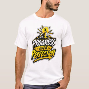 Progress Over Perfection Mountain Climber Motivati T-Shirt