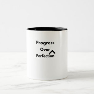 Progress Over Perfection Powerlifting Gym Motivati Two-Tone Coffee Mug