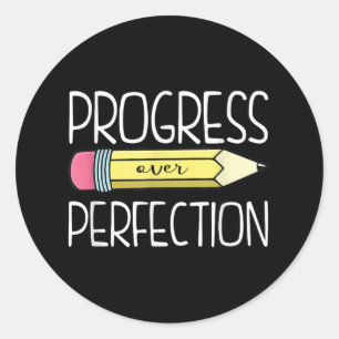 Progress Over Perfection Preppy Teacher Back To Sc Classic Round Sticker