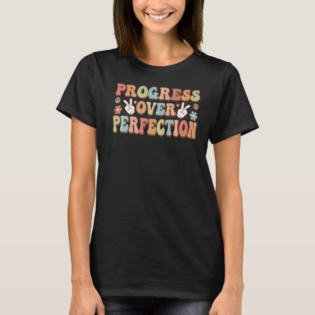 Progress over Perfection Retro T-Shirt (Front)