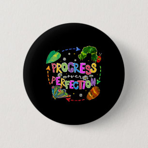 Progress Over Perfection Teacher Back To School 6 Cm Round Badge
