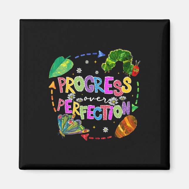 Progress Over Perfection Teacher Back To School  Magnet (Front)