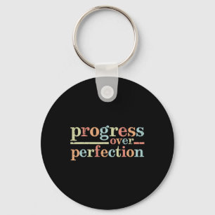 Progress Over Perfection Teacher Inspirational Men Key Ring
