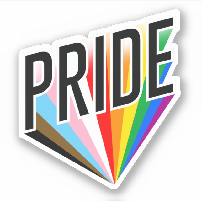 Progress Pride Burst Sticker (Front)
