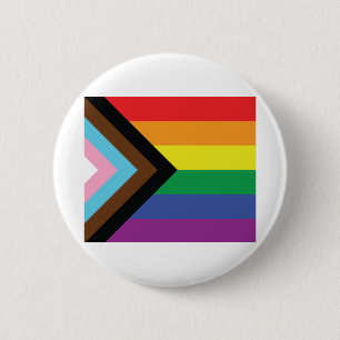 Progress Pride Flag 6 Cm Round Badge