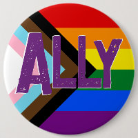 Progress Pride Flag Ally Grunge Font