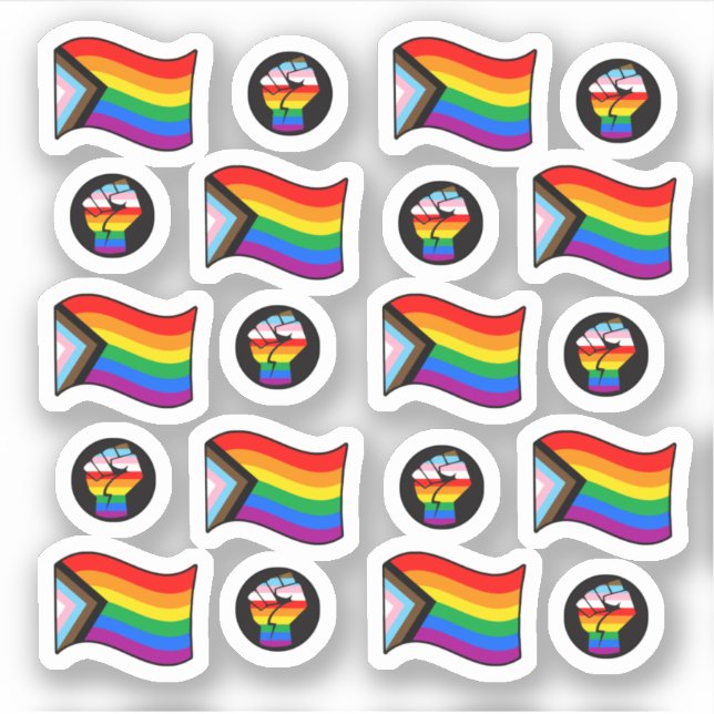 Progress Pride Flag Collection Sticker (Front)