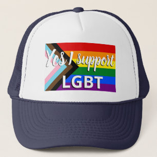 Progress Pride Flag I support LGBT Trucker Hat