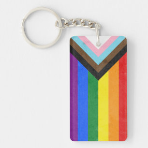 Progress Pride Flag Key Ring
