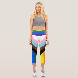 Progress Pride Flag LGBTQ+ Capri Leggings