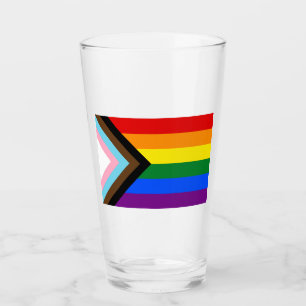 Progress Pride Flag LGBTQ+ Glass