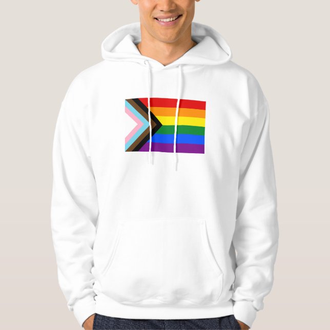 Progress Pride Flag LGBTQ+ Hoodie (Front)