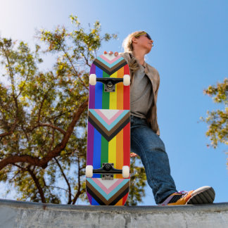 Progress Pride Flag LGBTQ+ Skateboard