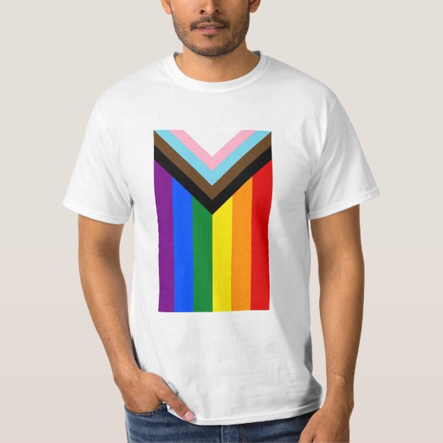 Progress Pride Flag LGBTQ+ T-Shirt (Front)
