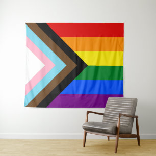 Progress Pride Flag LGBTQ+ Tapestry